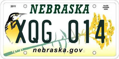 NE license plate XQG014