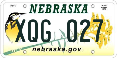 NE license plate XQG027