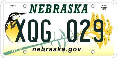 NE license plate XQG029
