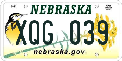 NE license plate XQG039