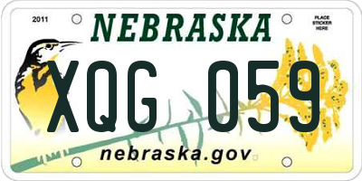 NE license plate XQG059