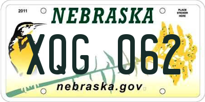 NE license plate XQG062