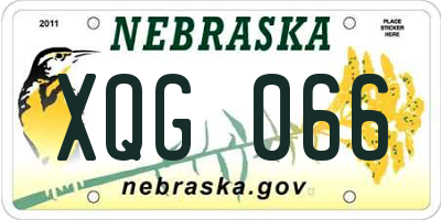 NE license plate XQG066