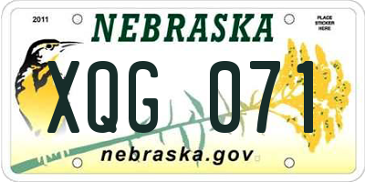 NE license plate XQG071