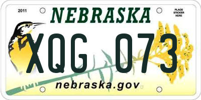 NE license plate XQG073