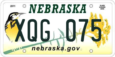 NE license plate XQG075