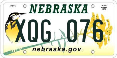 NE license plate XQG076