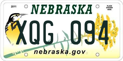 NE license plate XQG094
