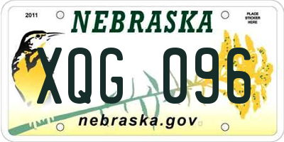 NE license plate XQG096