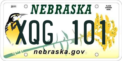 NE license plate XQG101
