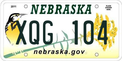 NE license plate XQG104
