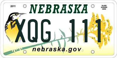 NE license plate XQG111