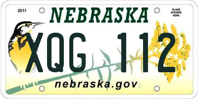 NE license plate XQG112