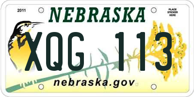 NE license plate XQG113
