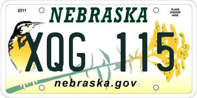 NE license plate XQG115