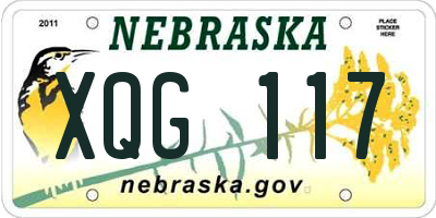 NE license plate XQG117