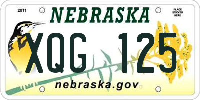 NE license plate XQG125