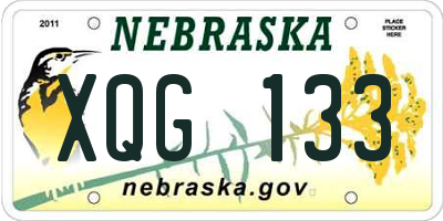 NE license plate XQG133