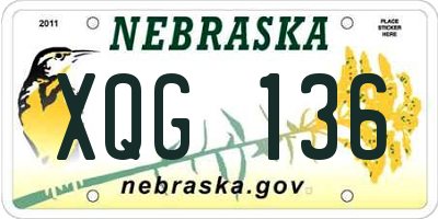 NE license plate XQG136