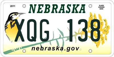 NE license plate XQG138