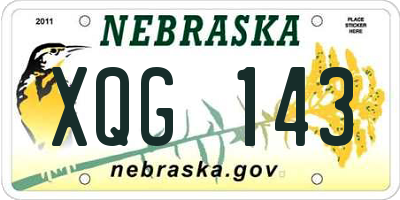 NE license plate XQG143