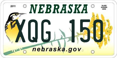 NE license plate XQG150