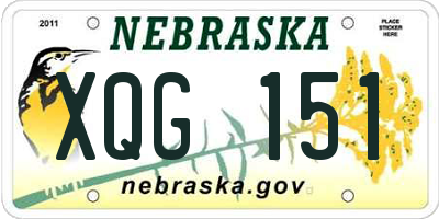 NE license plate XQG151