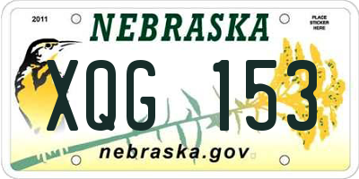 NE license plate XQG153