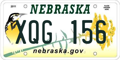 NE license plate XQG156