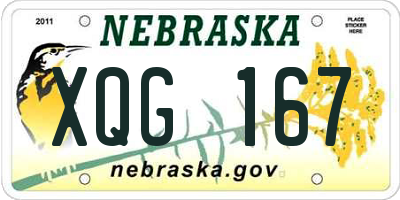 NE license plate XQG167