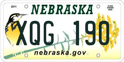 NE license plate XQG190