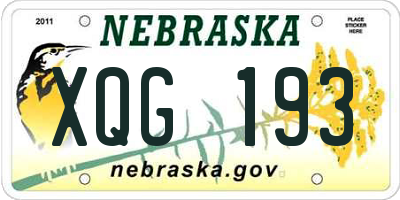 NE license plate XQG193