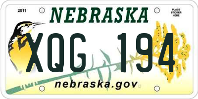 NE license plate XQG194