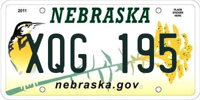 NE license plate XQG195