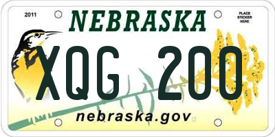 NE license plate XQG200