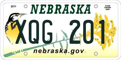 NE license plate XQG201