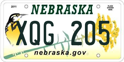 NE license plate XQG205