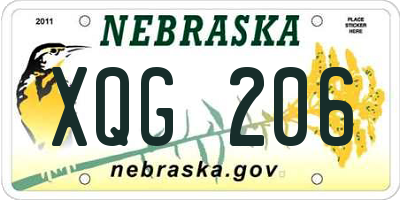 NE license plate XQG206