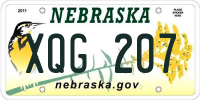 NE license plate XQG207