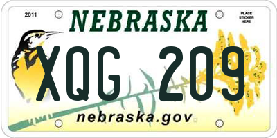 NE license plate XQG209
