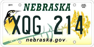 NE license plate XQG214