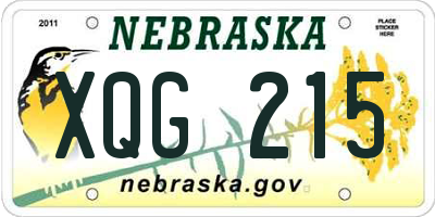 NE license plate XQG215