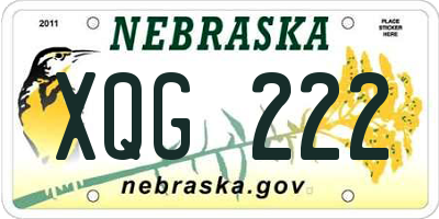 NE license plate XQG222