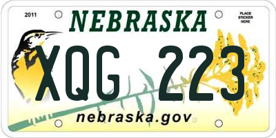 NE license plate XQG223