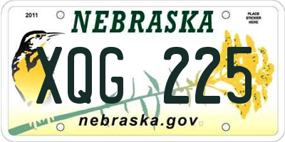NE license plate XQG225