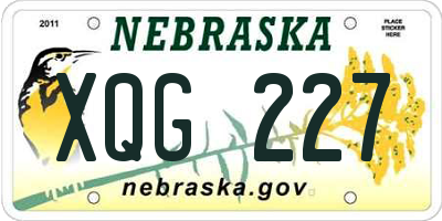 NE license plate XQG227