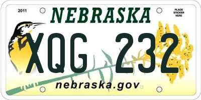 NE license plate XQG232