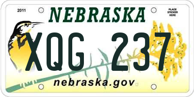 NE license plate XQG237