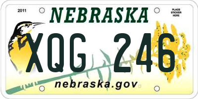 NE license plate XQG246