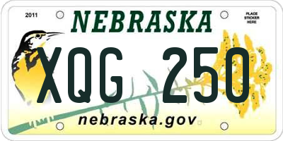 NE license plate XQG250